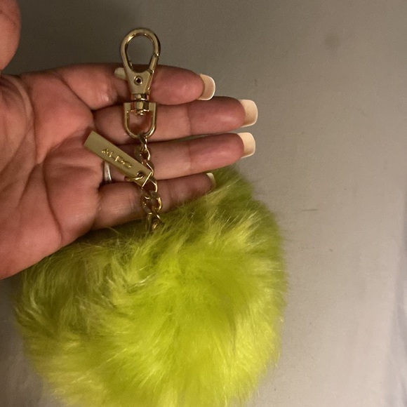 ALDO green fur ball bag charm key chain - Picture 2 of 3